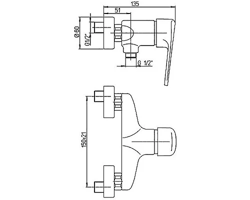 Купить Смеситель для душа Paini Cooper 80CR511KM Хром в магазине сантехники Santeh-Crystal.ru