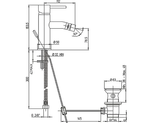 Купить Смеситель для биде Paini Cox 78CR306 Хром в магазине сантехники Santeh-Crystal.ru