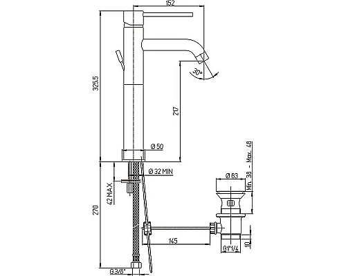 Заказать Смеситель для раковины Paini Cox 78CR211LL Хром в магазине сантехники Santeh-Crystal.ru