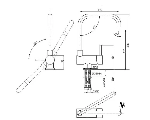 Купить Смеситель для кухни Paini Cox 78CR582KM Хром в магазине сантехники Santeh-Crystal.ru