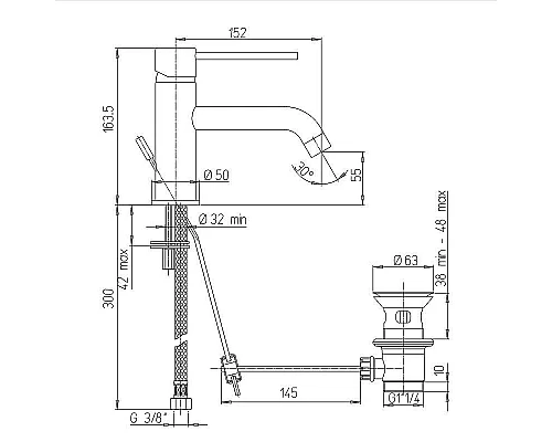 Заказать Смеситель для раковины Paini Cox 78PZ211LBL Черный матовый в магазине сантехники Santeh-Crystal.ru