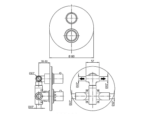 Приобрести Смеситель для душа Paini Cox 78PZ691TH Черный матовый в магазине сантехники Santeh-Crystal.ru