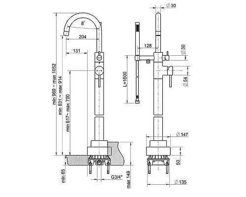 Приобрести Смеситель для ванны Paini Cox 78CR136LM Хром в магазине сантехники Santeh-Crystal.ru