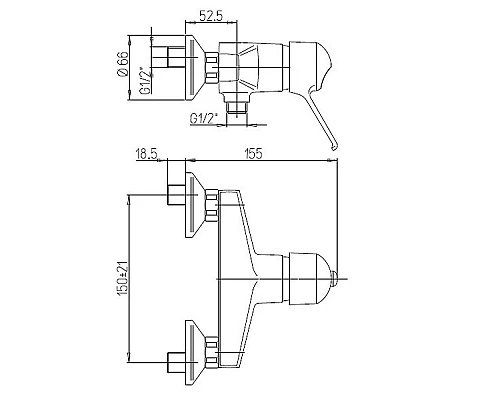 Купить Смеситель для душа Paini Creta 30CR511R2LMKM Хром в магазине сантехники Santeh-Crystal.ru