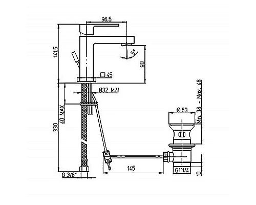 Купить Смеситель для раковины Paini Dax-R 84PW211R Никель PVD в магазине сантехники Santeh-Crystal.ru