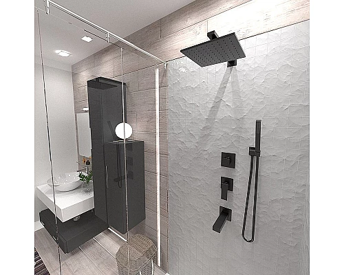 Заказать Смеситель для душа Paini Dax-R 84PZ690R Черный матовый в магазине сантехники Santeh-Crystal.ru