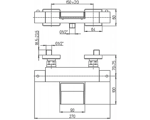 Купить Смеситель для ванны Paini Dax-R 84CR111THWFKM с термостатом Хром в магазине сантехники Santeh-Crystal.ru