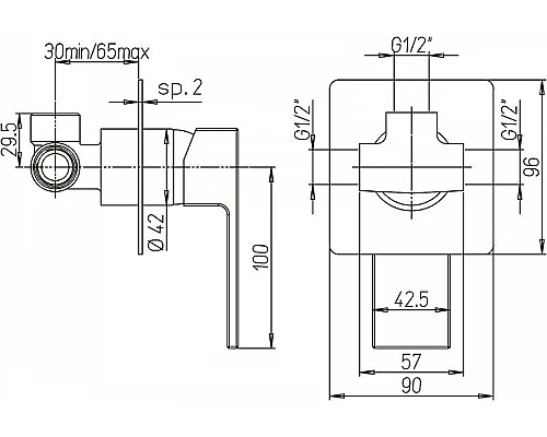 Приобрести Смеситель для душа Paini Dax-R 84CR690R Хром в магазине сантехники Santeh-Crystal.ru