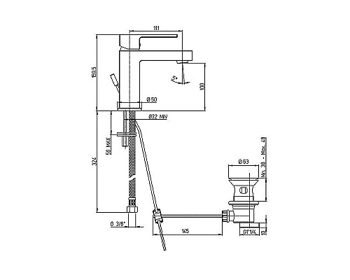 Заказать Смеситель для раковины Paini Dax 84CR211RKM Хром в магазине сантехники Santeh-Crystal.ru