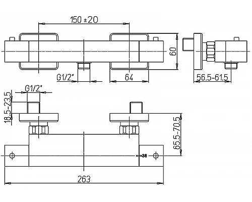 Приобрести Смеситель для душа Paini Dax 84CR511THKM с термостатом Хром в магазине сантехники Santeh-Crystal.ru