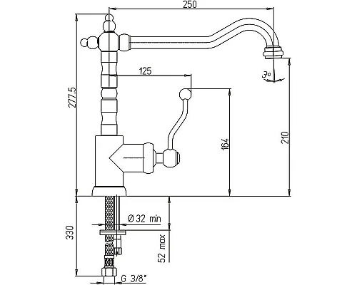 Приобрести Смеситель для кухни Paini Duomo 88F3572KM Старая бронза в магазине сантехники Santeh-Crystal.ru