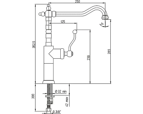 Купить Смеситель для кухни Paini Duomo 88F3572LL2SKM Старая бронза в магазине сантехники Santeh-Crystal.ru