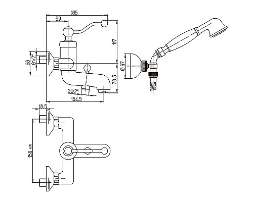 Купить Смеситель для ванны Paini Duomo 88F3105KM Старая бронза в магазине сантехники Santeh-Crystal.ru
