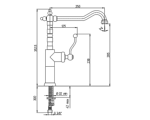 Купить Смеситель для кухни Paini Duomo 88CR572LLKM Хром в магазине сантехники Santeh-Crystal.ru