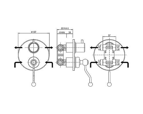 Заказать Смеситель для душа Paini Duomo 88OP6911 Золото PVD в магазине сантехники Santeh-Crystal.ru