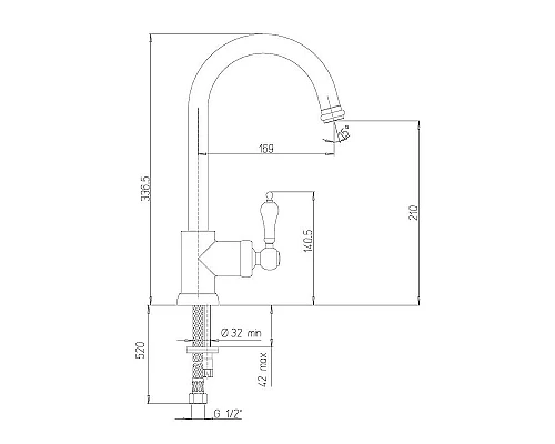 Купить Смеситель для кухни Paini Duomo 88CR572L1US1KM Хром в магазине сантехники Santeh-Crystal.ru
