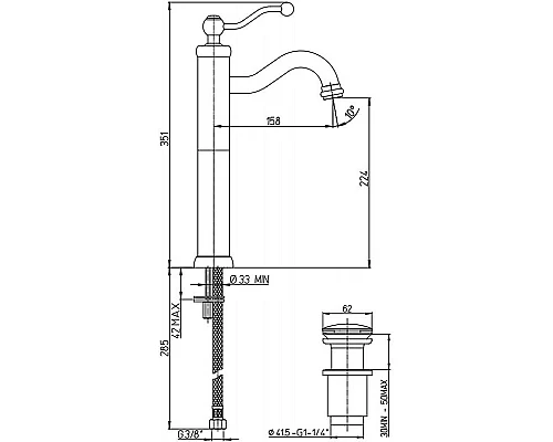 Приобрести Смеситель для раковины Paini Duomo 88CR211LLSSR Хром в магазине сантехники Santeh-Crystal.ru