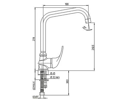 Купить Смеситель для кухни Paini Jolly 69CR594ZKM Хром в магазине сантехники Santeh-Crystal.ru