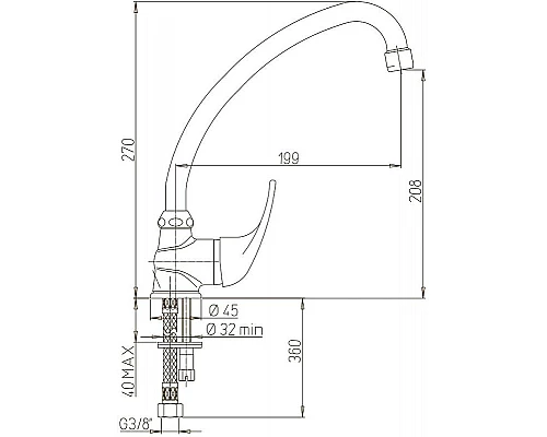 Приобрести Смеситель для кухни Paini Jolly 69CR592ZLMKM Хром в магазине сантехники Santeh-Crystal.ru
