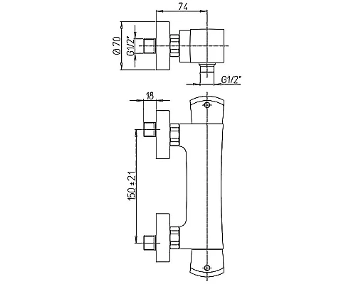Купить Смеситель для душа Paini Lady 89CR511TH с термостатом Хром в магазине сантехники Santeh-Crystal.ru
