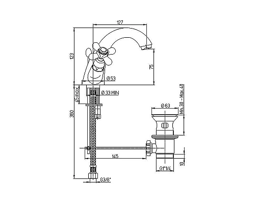 Приобрести Смеситель для раковины Paini Liberty 17CR243KM Хром в магазине сантехники Santeh-Crystal.ru