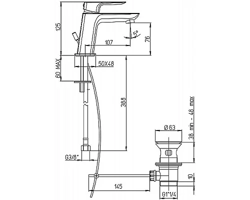 Заказать Смеситель для раковины Paini Nove 09PZ211 Черный матовый в магазине сантехники Santeh-Crystal.ru