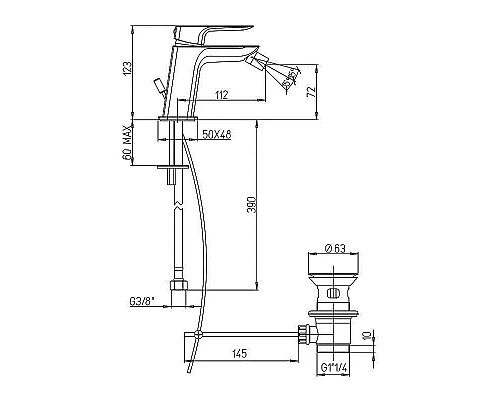 Заказать Смеситель для биде Paini Nove 09PZ306 Черный матовый в магазине сантехники Santeh-Crystal.ru
