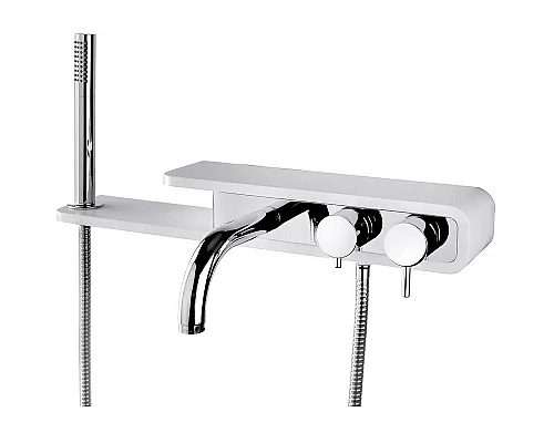 Приобрести Смеситель для ванны Paini Pad PDCR100B0 Хром Белый в магазине сантехники Santeh-Crystal.ru