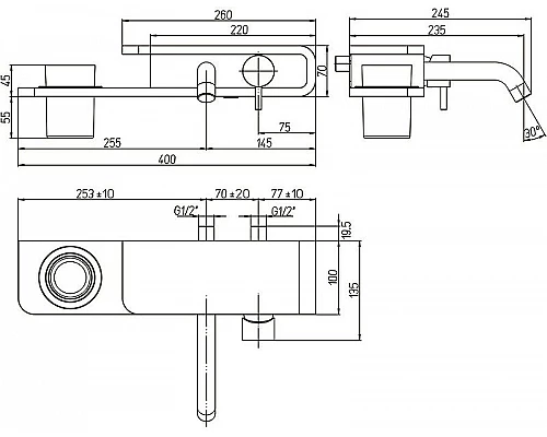 Купить Смеситель для раковины Paini Pad PDCR208B0 Хром Белый в магазине сантехники Santeh-Crystal.ru