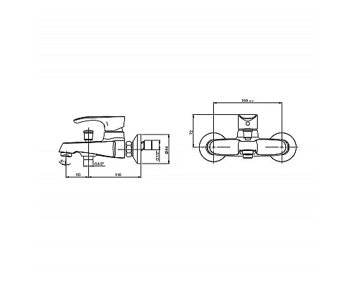 Купить Смеситель для ванны Paini Palermo PACR111KM Хром в магазине сантехники Santeh-Crystal.ru