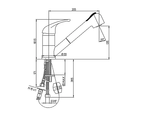 Заказать Смеситель для кухни Paini Pilot 04CR568RU Хром в магазине сантехники Santeh-Crystal.ru