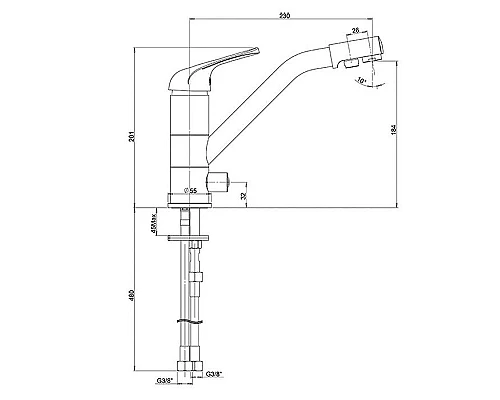 Заказать Смеситель для кухни Paini Pilot 04AV543KM Бежевый гранит в магазине сантехники Santeh-Crystal.ru