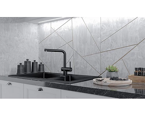 Купить Смеситель для кухни Paulmark Dosse Do214418-418 Черный металлик в магазине сантехники Santeh-Crystal.ru