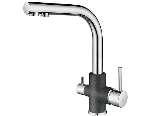 Приобрести Смеситель для кухни Paulmark Essen Es213011-DGCR Графит Хром в магазине сантехники Santeh-Crystal.ru
