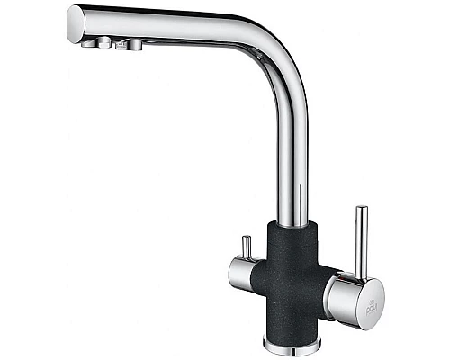 Приобрести Смеситель для кухни Paulmark Essen Es213011-BLCR Черный Хром в магазине сантехники Santeh-Crystal.ru