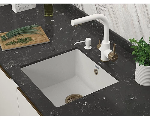 Заказать Смеситель для кухни Paulmark Essen Es213011-431BR Белый матовый Бронза в магазине сантехники Santeh-Crystal.ru