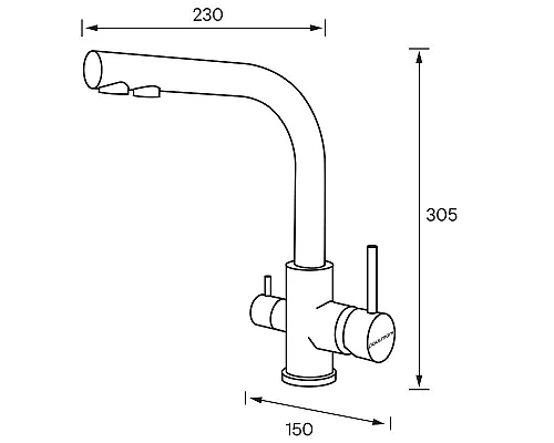 Приобрести Смеситель для кухни Paulmark Essen Es213011-401BR Антрацит Бронза в магазине сантехники Santeh-Crystal.ru