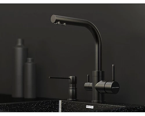 Приобрести Смеситель для кухни Paulmark Essen Es213011-GM Вороненая сталь в магазине сантехники Santeh-Crystal.ru