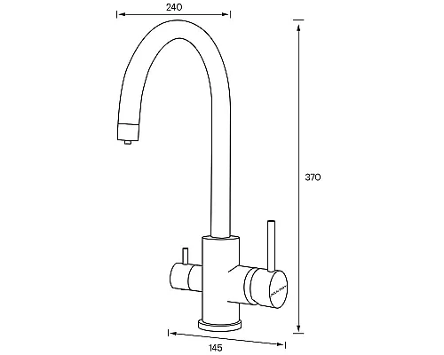 Приобрести Смеситель для кухни Paulmark Essen Es213211-GM Вороненая сталь в магазине сантехники Santeh-Crystal.ru