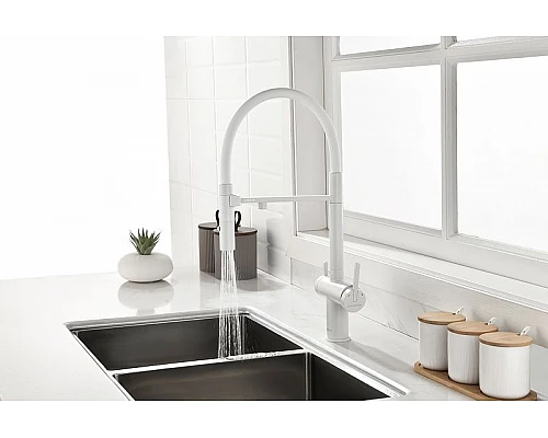 Купить Смеситель для кухни Paulmark Gravity Gr213188-431 Белый матовый в магазине сантехники Santeh-Crystal.ru