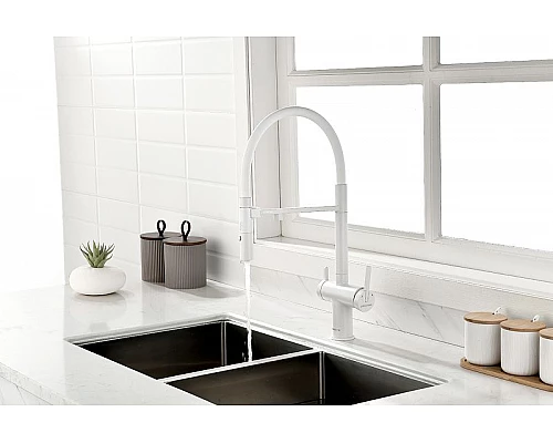 Купить Смеситель для кухни Paulmark Gravity Gr213188-431 Белый матовый в магазине сантехники Santeh-Crystal.ru