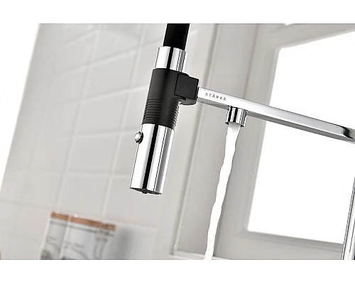 Купить Смеситель для кухни Paulmark Gravity Gr213188-CR Хром Черный в магазине сантехники Santeh-Crystal.ru