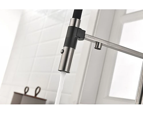 Заказать Смеситель для кухни Paulmark Gravity Gr213188-NI Никель Черный в магазине сантехники Santeh-Crystal.ru