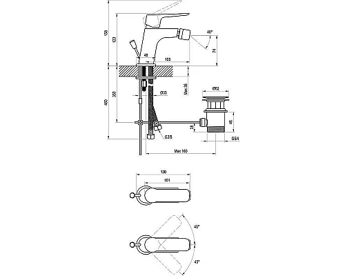 Купить Смеситель для биде Ravak Classic CL 055.00 X070082 Хром в магазине сантехники Santeh-Crystal.ru