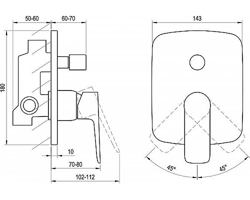 Заказать Смеситель для душа Ravak Classic CL 061.00 X070086 Хром в магазине сантехники Santeh-Crystal.ru