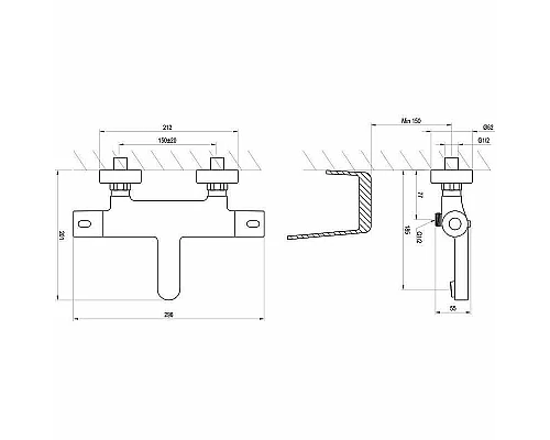 Заказать Смеситель для ванны Ravak Termo 300 TE 023.00/150 X070097 с термостатом Хром в магазине сантехники Santeh-Crystal.ru