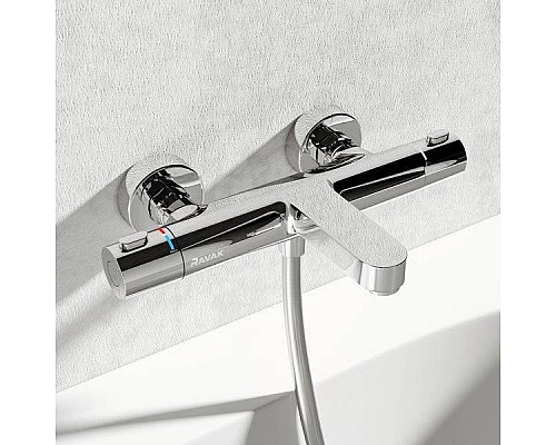 Заказать Смеситель для ванны Ravak Termo 300 TE 023.00/150 X070097 с термостатом Хром в магазине сантехники Santeh-Crystal.ru