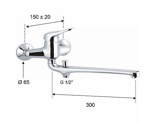Приобрести Смеситель для ванны Remer Kiss K46 универсальный Хром в магазине сантехники Santeh-Crystal.ru