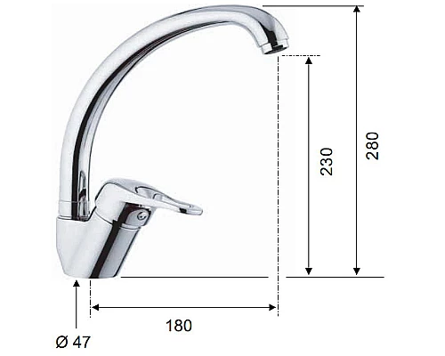 Заказать Смеситель для кухни Remer Kiss K42 Хром в магазине сантехники Santeh-Crystal.ru