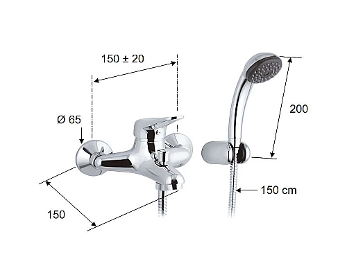 Купить Смеситель для ванны Remer Kiss K02 Хром в магазине сантехники Santeh-Crystal.ru